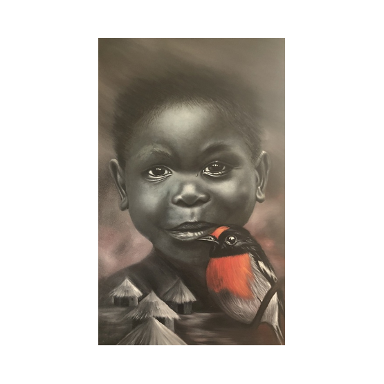 Child with colorful bird