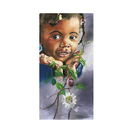Child with passion flower