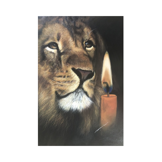 Lion with candle