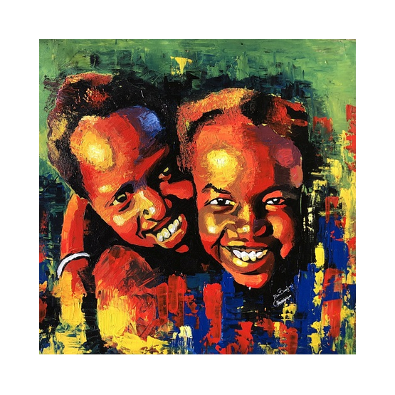 Two laughing children