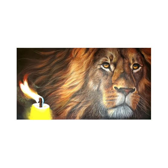 Lion with candle